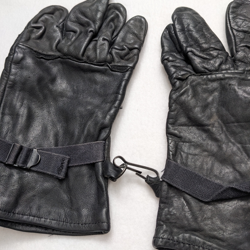 Black Leather US Army gloves - Picture 2 of 5